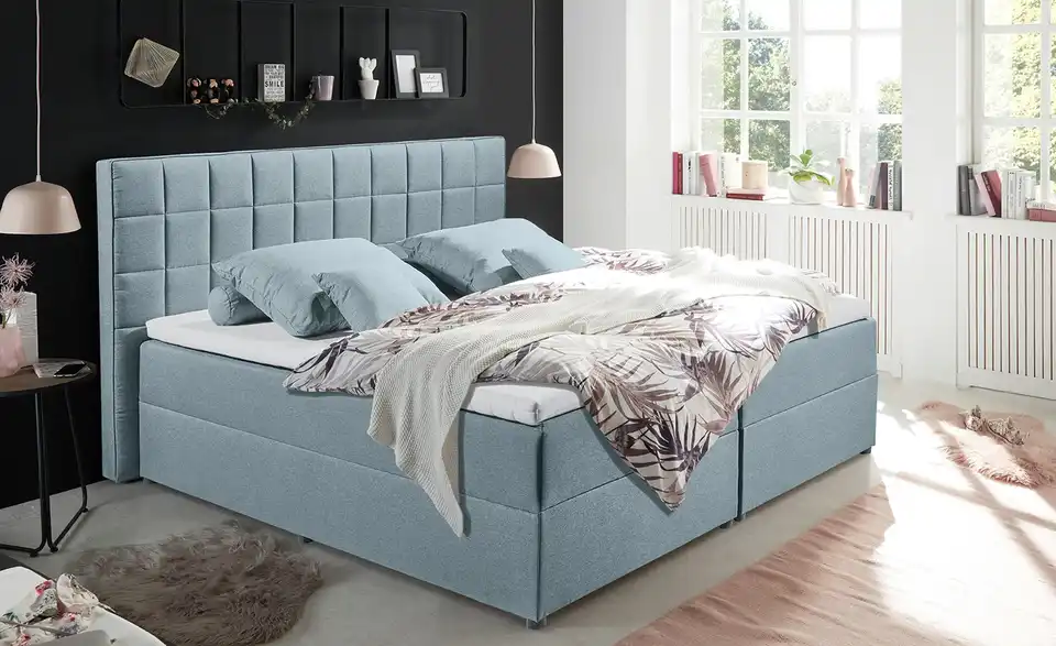 Polsterbett Alaska 2 Hellblau 180 cm