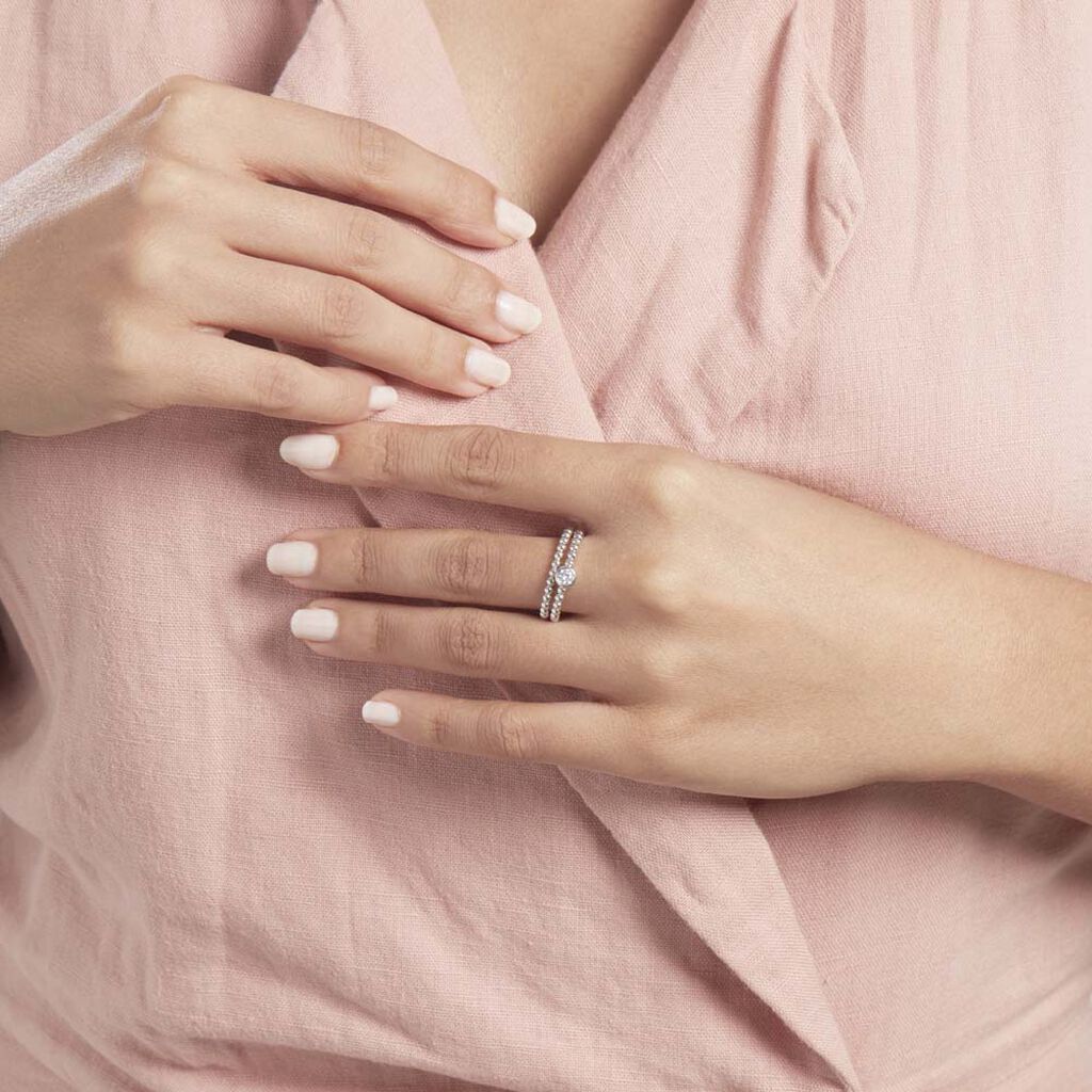 Duo De Bagues Roseli Argent Blanc Oxyde De Zirconium