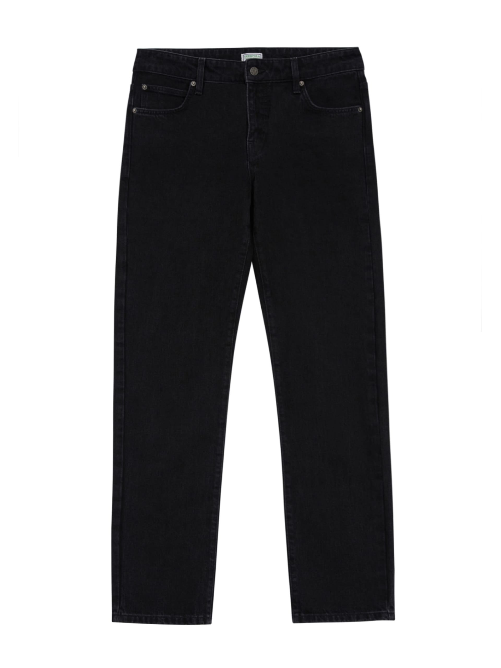 Calça jeans reta preta lavada