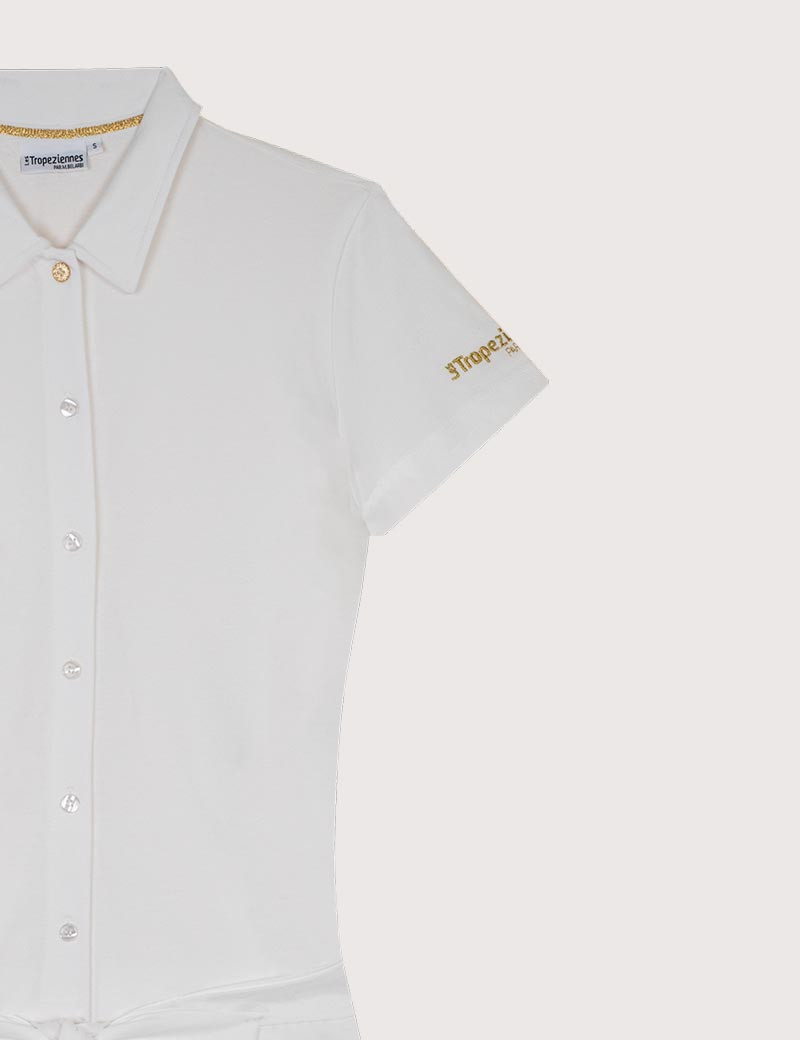 LES TROPEZIENNES PAR M.BELARBI ROBE POLO COURTE TRIO ECRU