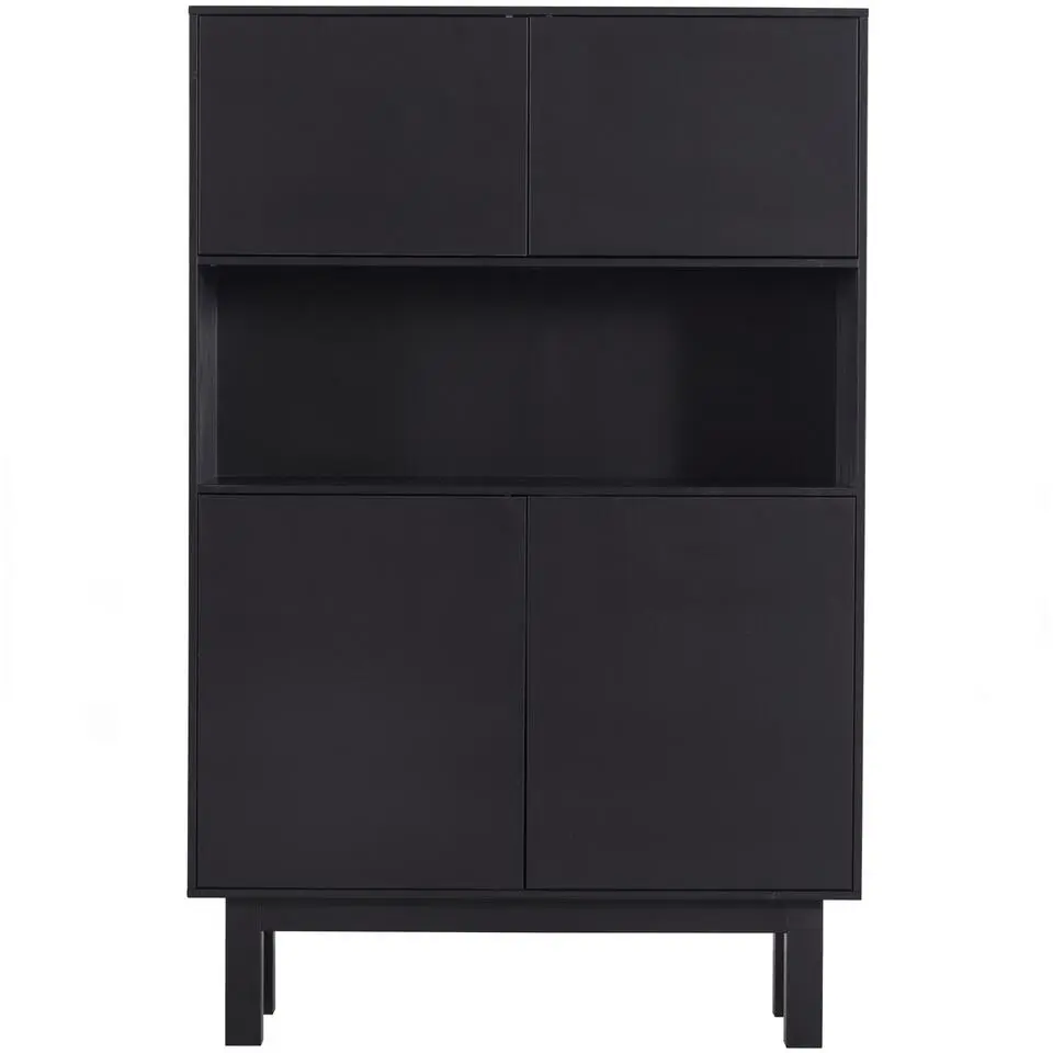 WOOOD Finca Buffetkast - Grenen - Zwart - 170x110x40