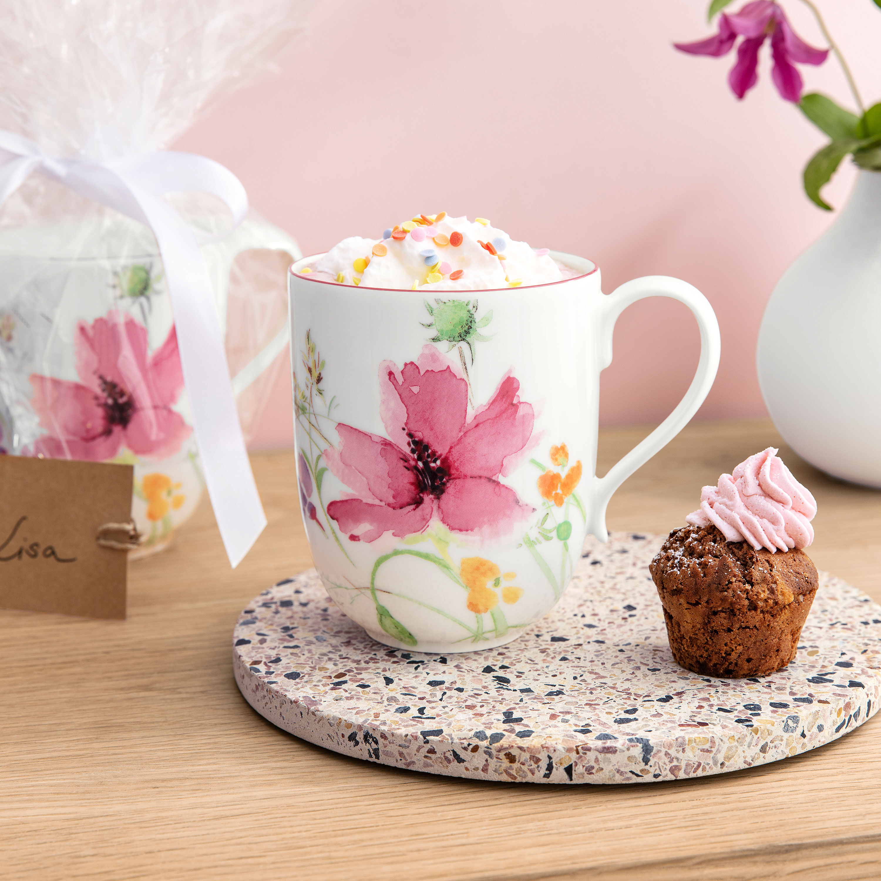 Mariefleur Mug Multi-colored, 12.6 oz, Premium Porcelain