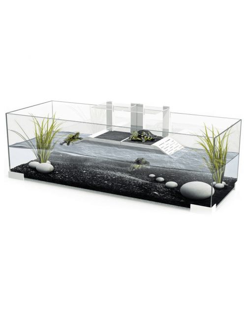 Ciano Waterschildpadden Tartarium  80 - Terraria - 79x29.7x27.5 cm Wit