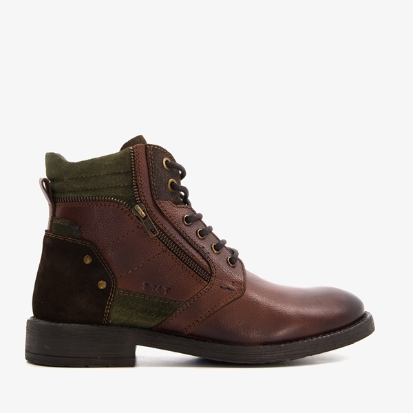 Van Beers leren heren veterboots donkerbruin