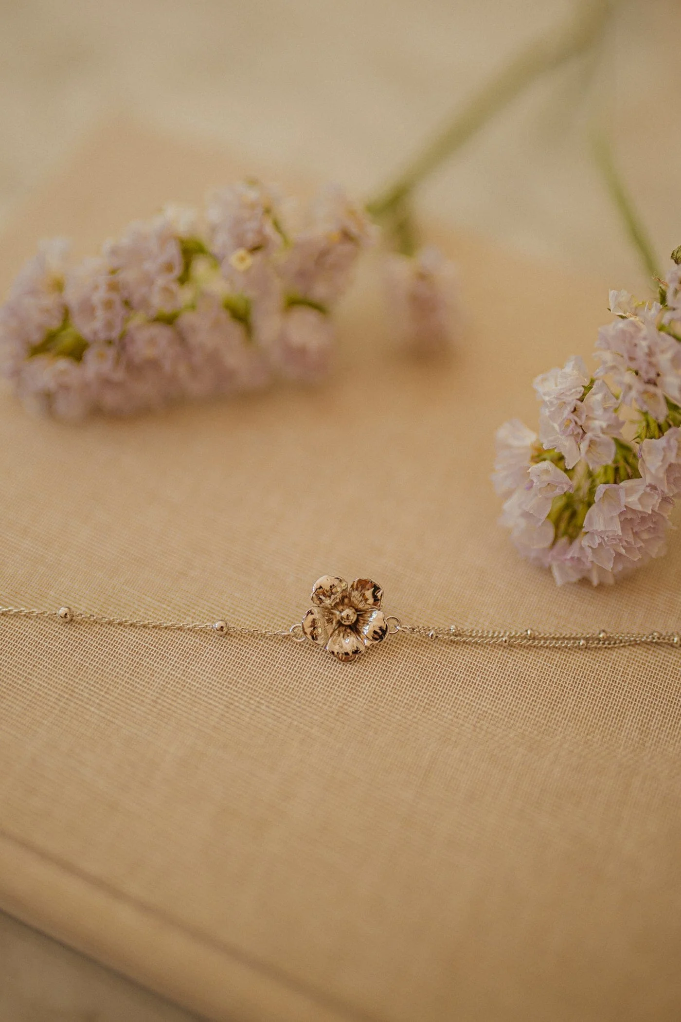 GAÏA - Bracelet fleur doré à l'or fin | Argent