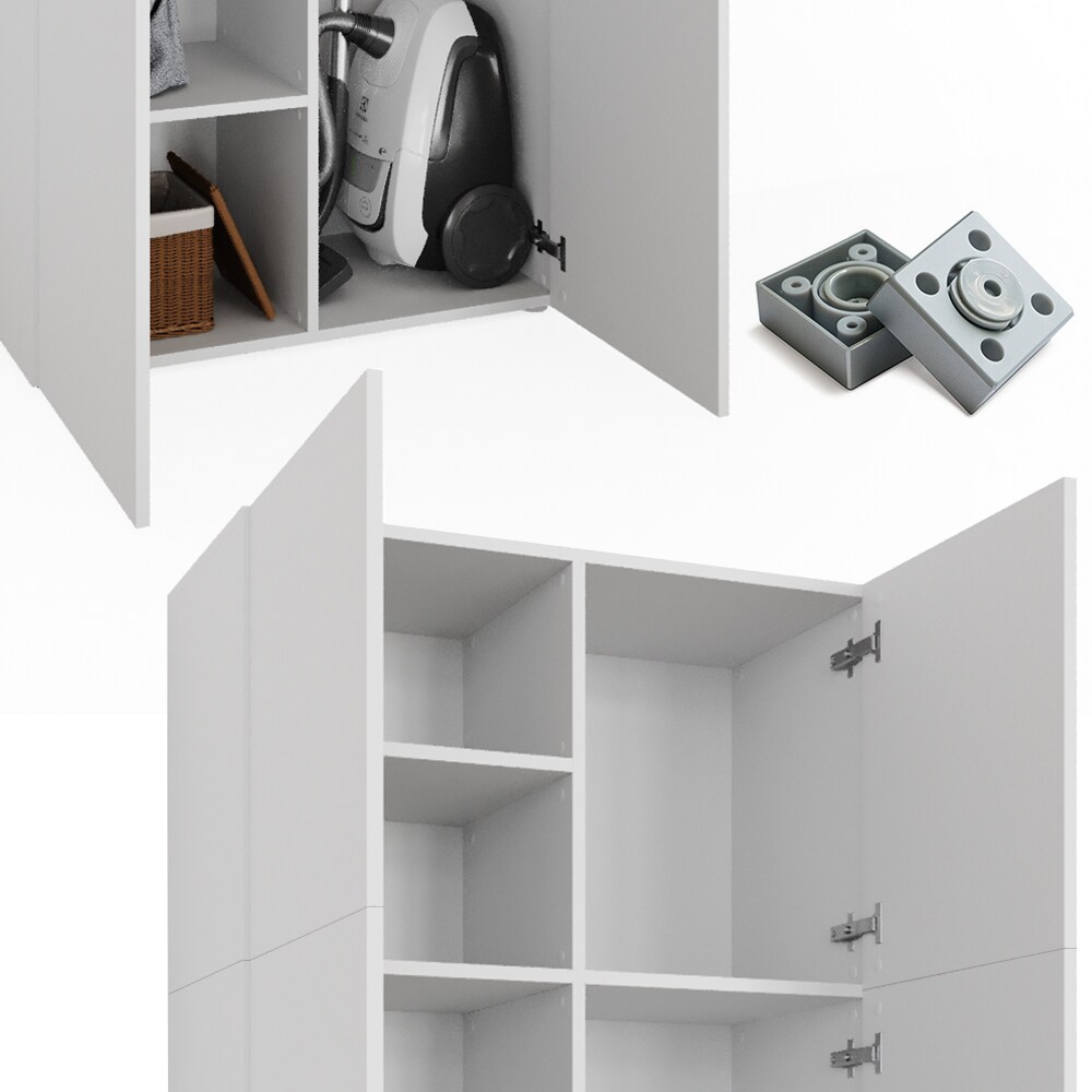 Vicco Schrank Ingo weiß - 2 Türen Universal Mehrzweckschrank Putzschrchrank