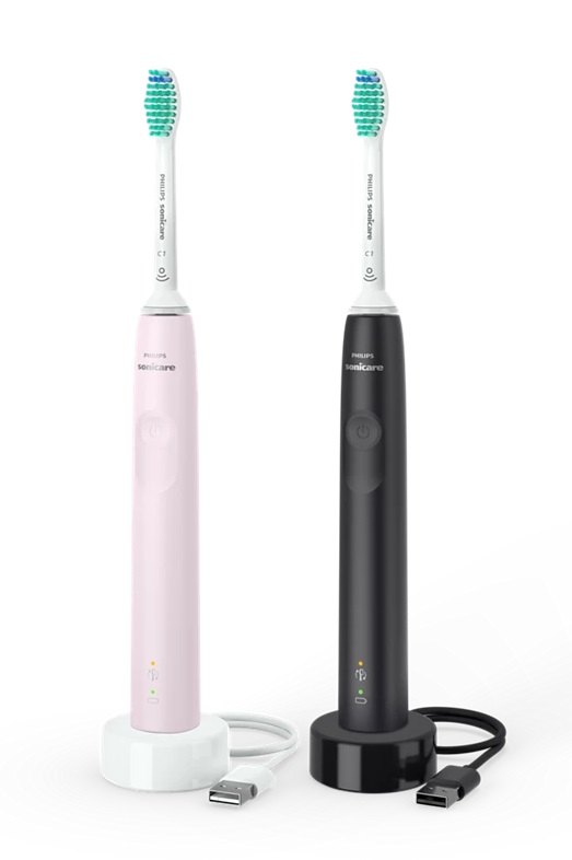 PHILIPS Sonicare 3100 Doppelpack 2x Bürstenkopf ProResults Andruckkontrolle sugar rose-schwarz 1 Stk