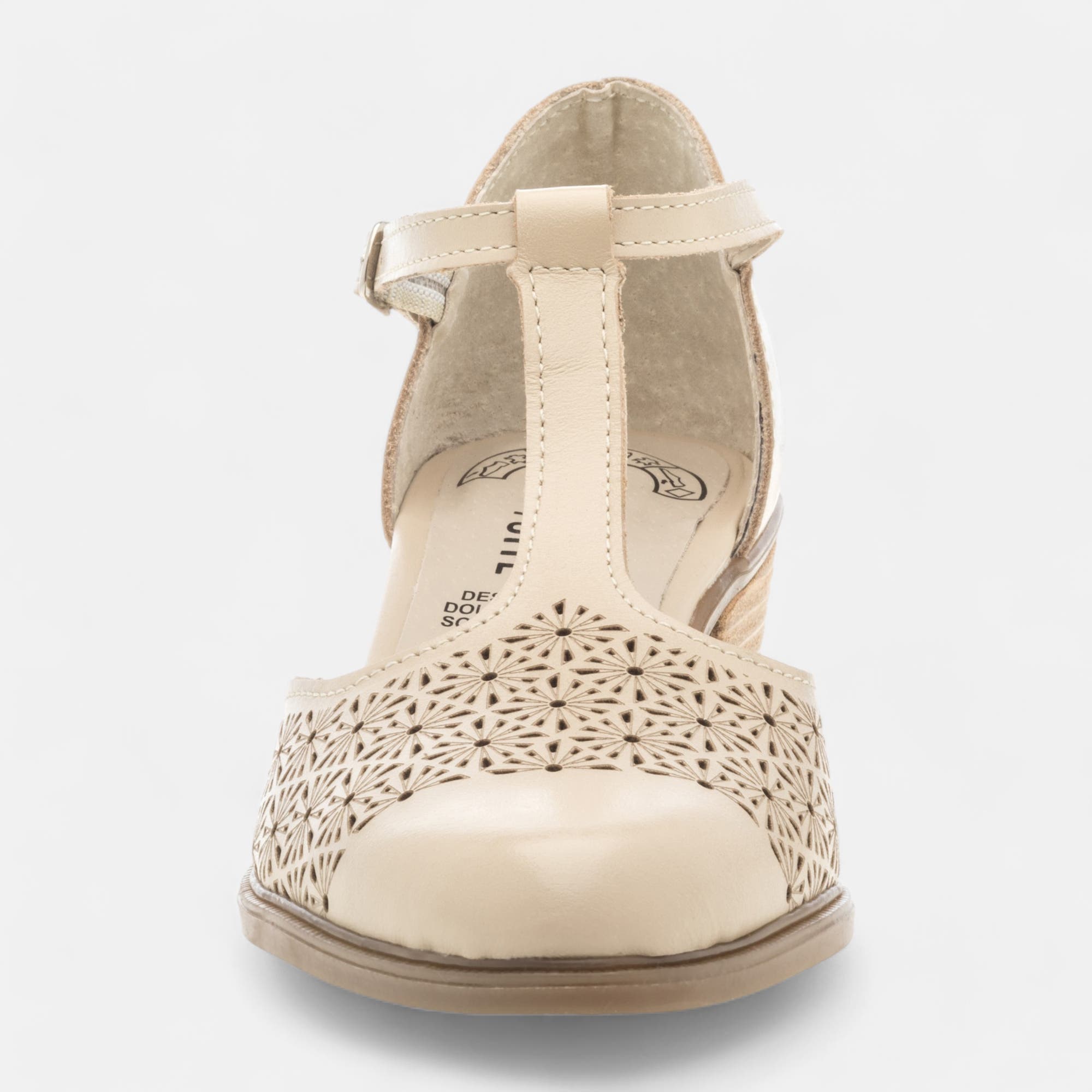 Escarpins quartiers ouverts Femme en cuir beige