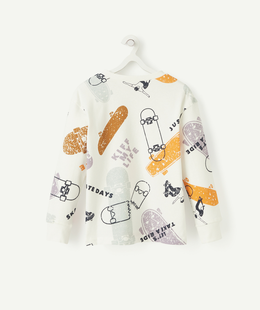 T-SHIRT MANCHES LONGUES GARÇON EN FIBRES RECYCLÉES IMPRIMÉ SKATE