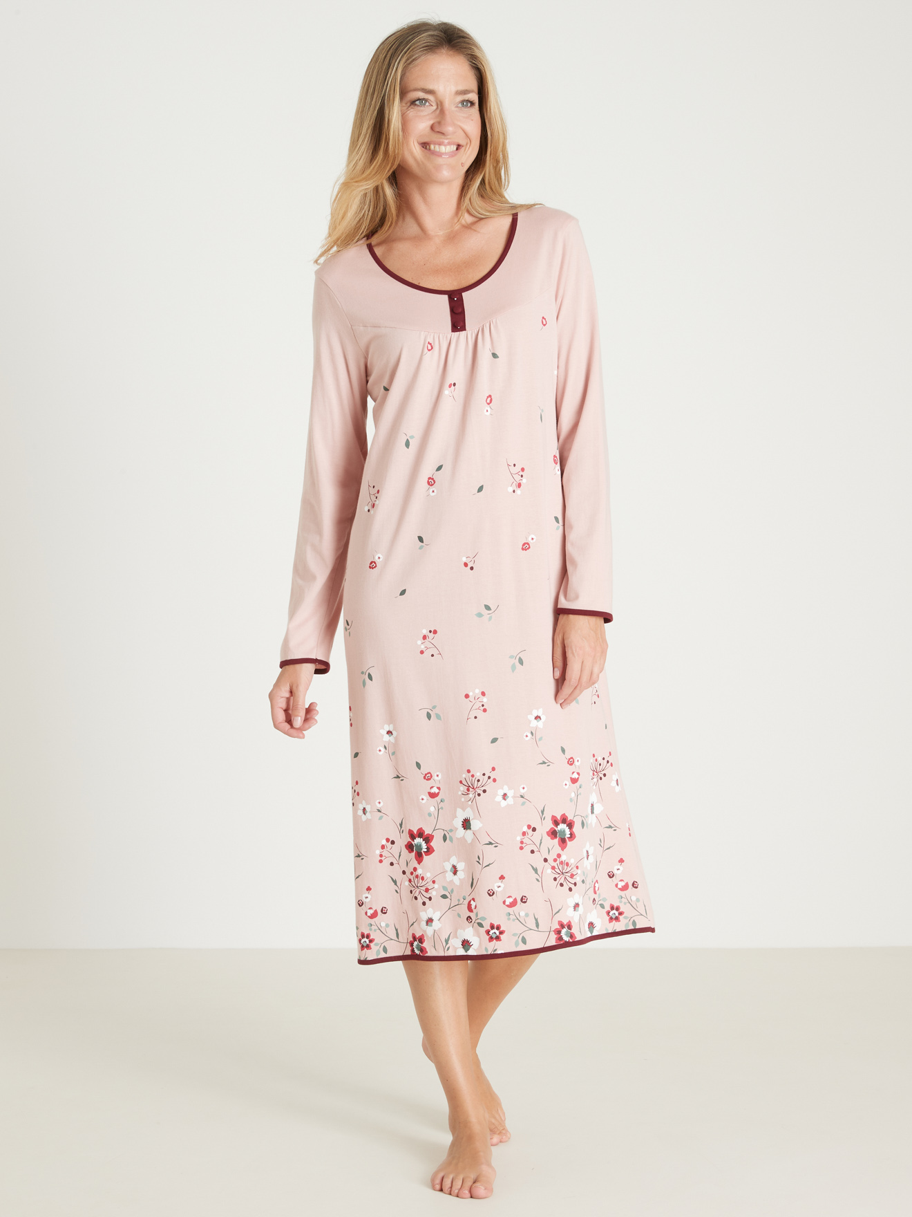 Chemise de nuit longue manches longues