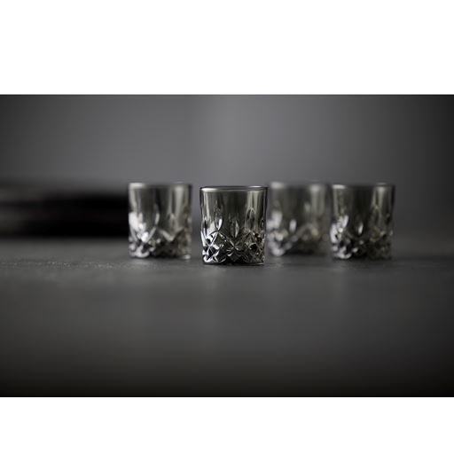 Lyngby Glas Sorrento 4-pak Shotglas, Smoke, 4 cl