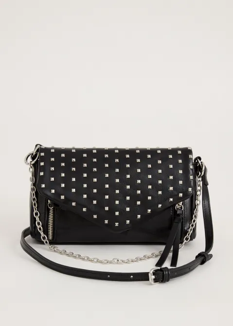 Schoudertas met studs zwart (ZWART)