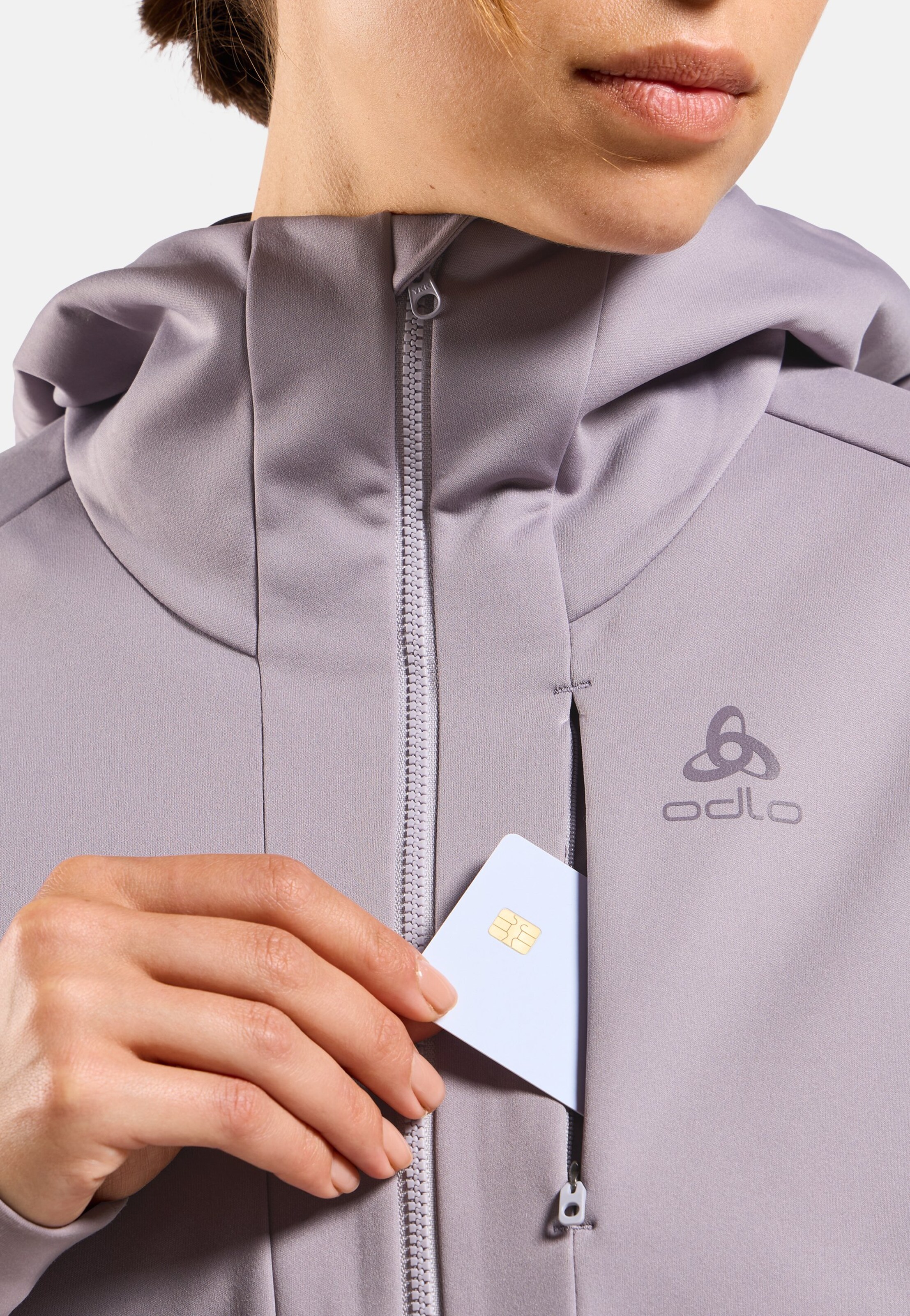 Winddichte Zeroweight X-Warm Langlaufjacke in gray ridge