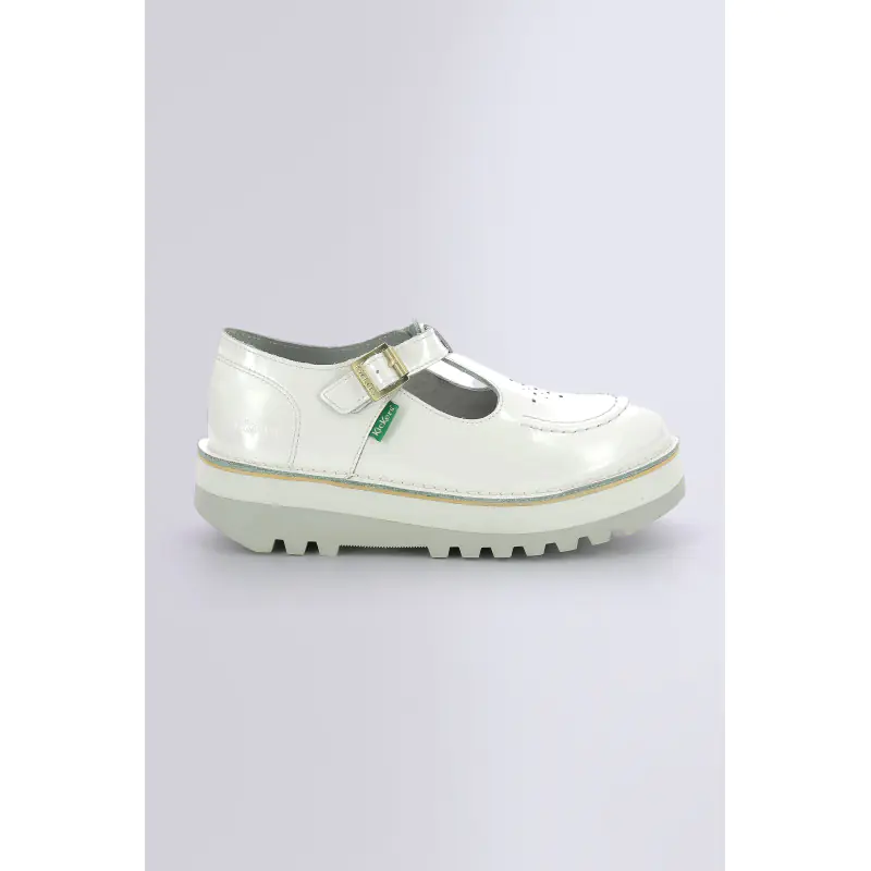 KICKOUSTRAP BLANC VERNIS SALOME Cuir Femme