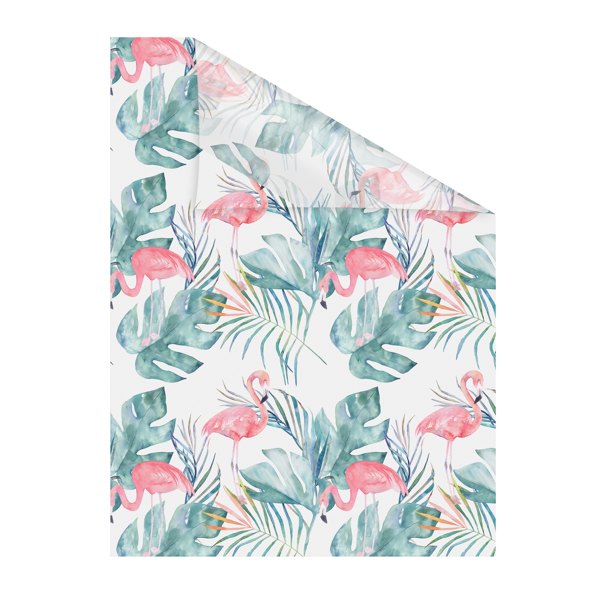 Lichtblick Fensterfolie selbstklebend, Sichtschutz, Flamingo - Rosa Grün
