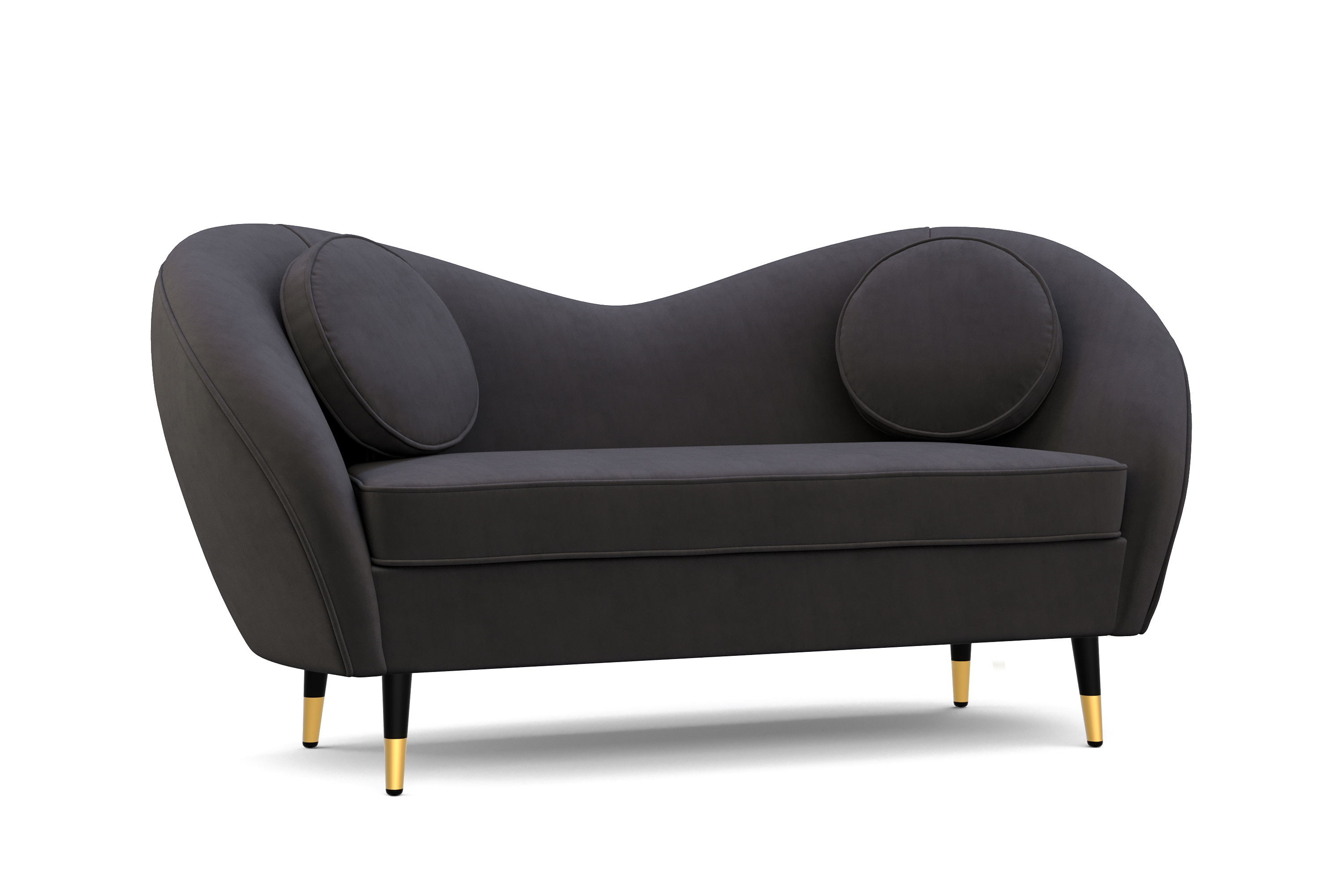 Sofa Samt DAPHNE 2-Sitzer anthrazit