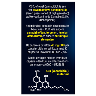 Lucovitaal CBD Cannabidiol 40mg Capsules 30CP