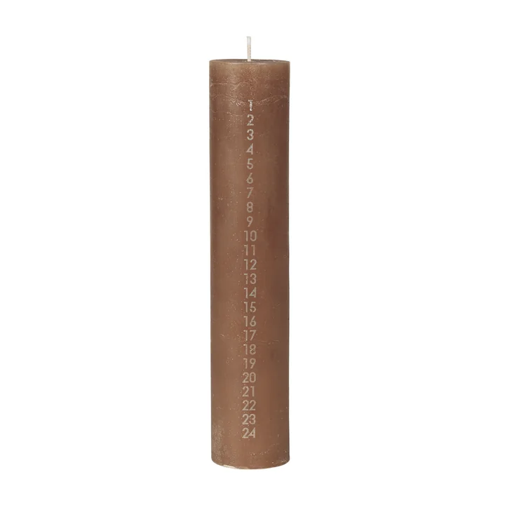 Broste Copenhagen - Rustic Kalenderkerze, H 25 cm, indian tan
