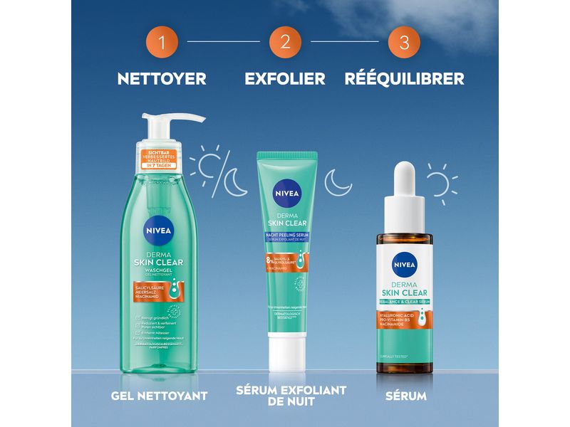 NIVEA Reinigungsgel Derma Skin Clear 150 ml Waschgel für zu Unreinheiten neigender Haut reinigt gründlich