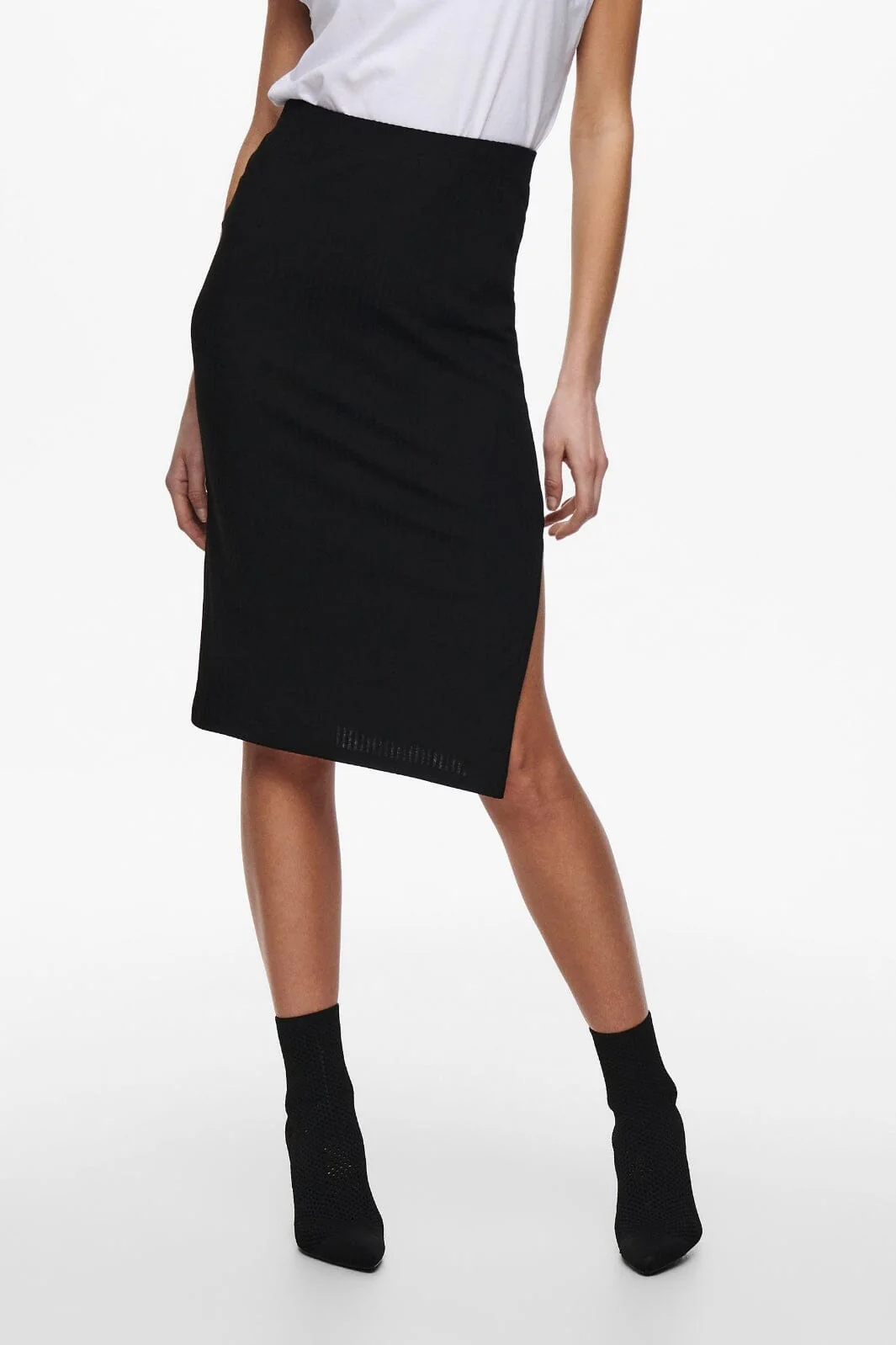 Only Onlemma Slit Skirt black