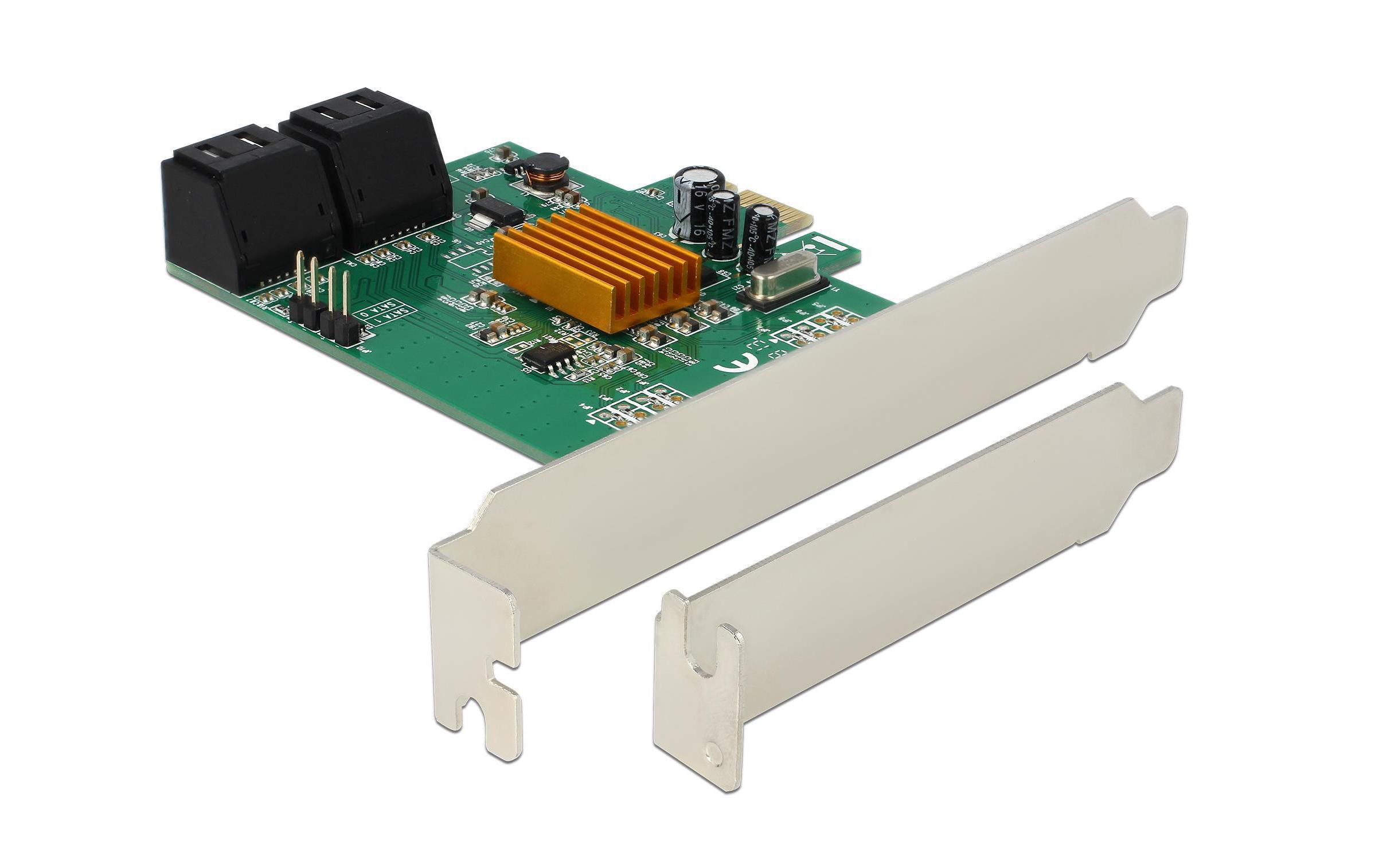 SATA-Controller PCI-Ex1- 4x SATA Marvell 88SE9215 ChipsatzDelock 4 Port SATA PCI Express Karte