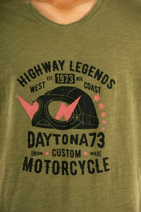 tee shirt daytona thunder khaki green