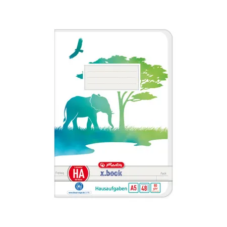 Herlitz Aufgabenheft A5 GREENline 48 Blatt, 1 Stück, 2-fach sortiert