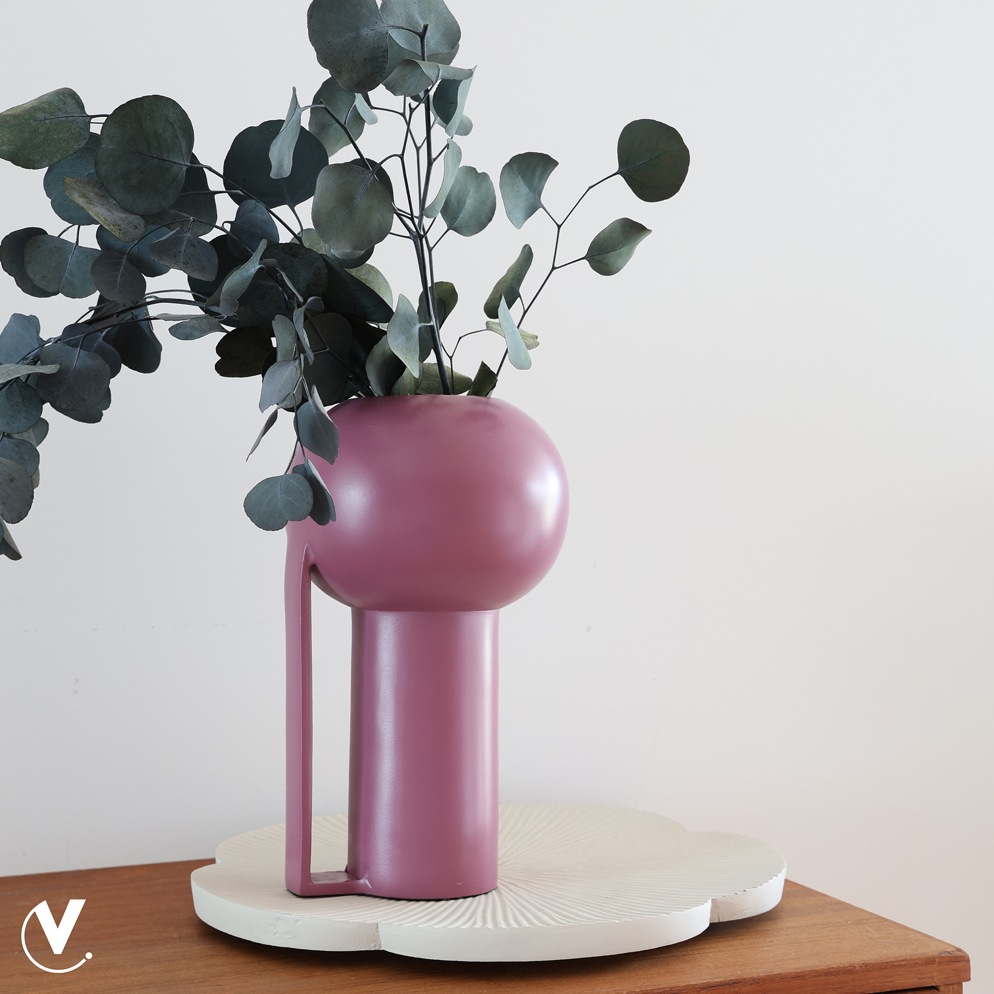 Vaas Selva mauve Ø16 x H28 cm