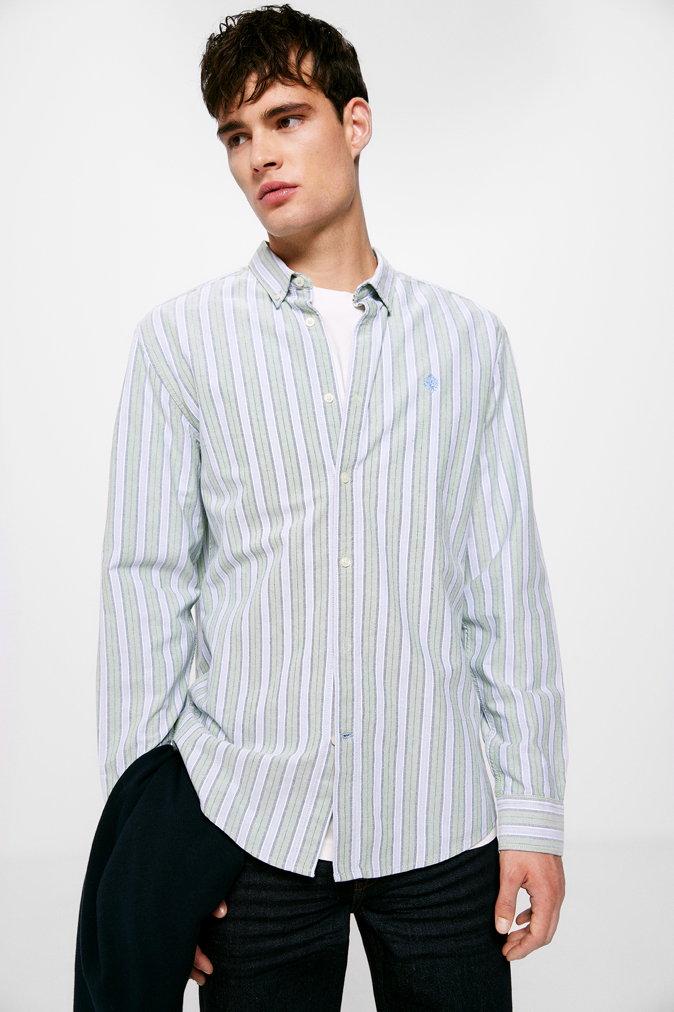 camisa polo oxford listrada