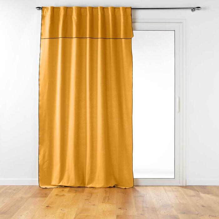 RIDEAU PASS CACHE 140X240CM COTON UNI MISTRALINE MOUTARDE