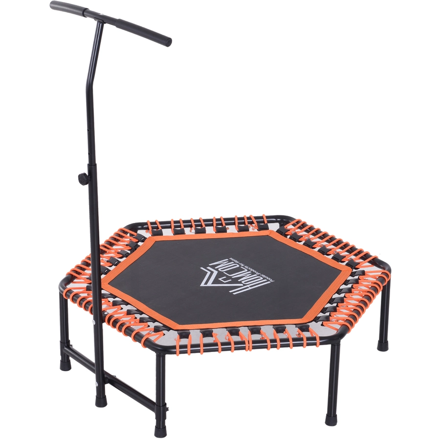 HOMCOM Fitness-Trampolin mit Haltegriff schwarz, orange
