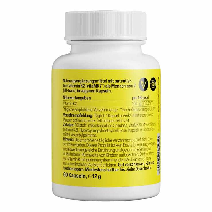 Zeinpharma Vitamin K2 100 µg Kapseln, 60 St