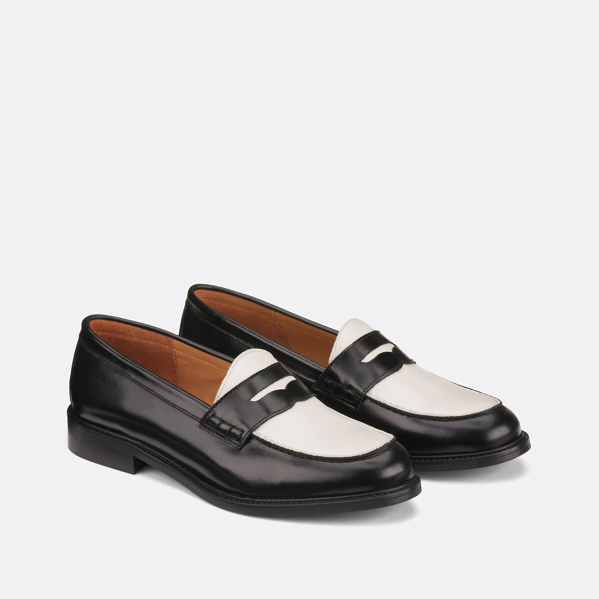 COLEÇÕES LA REDOUTE<br>Mocassins em leer, bicolor
