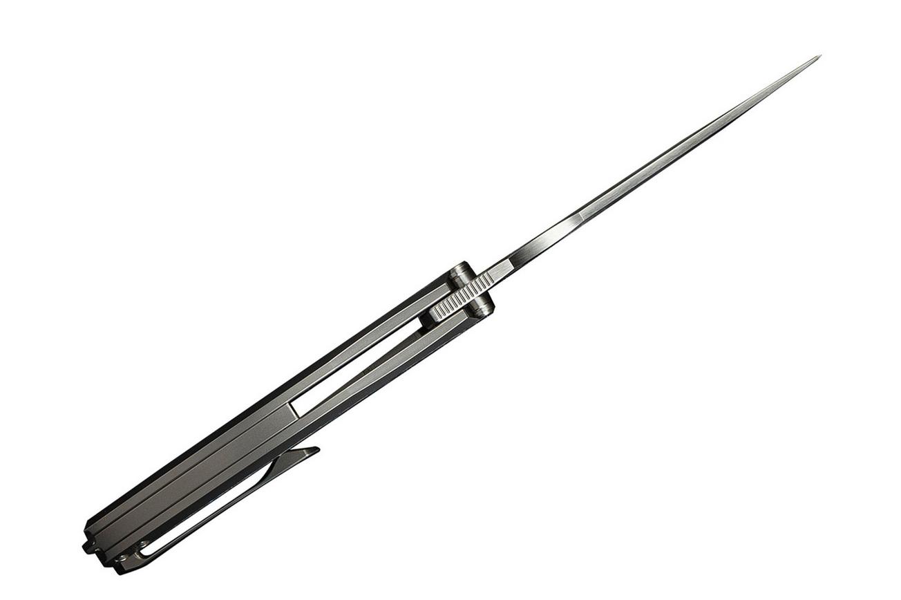 WE Knife Quinseris WE23093-4 Satin, Polished Bead Blasted Titanium Arctic Storm Fat Carbon Inlay, zakmes