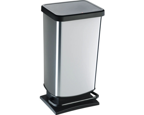 Rotho pedaalemmer PASO 40 liter zilver metallic