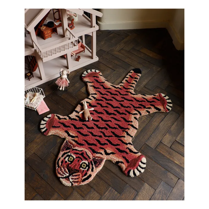 Doing Goods Tapis tigre Tula Wise en laine | Rouge