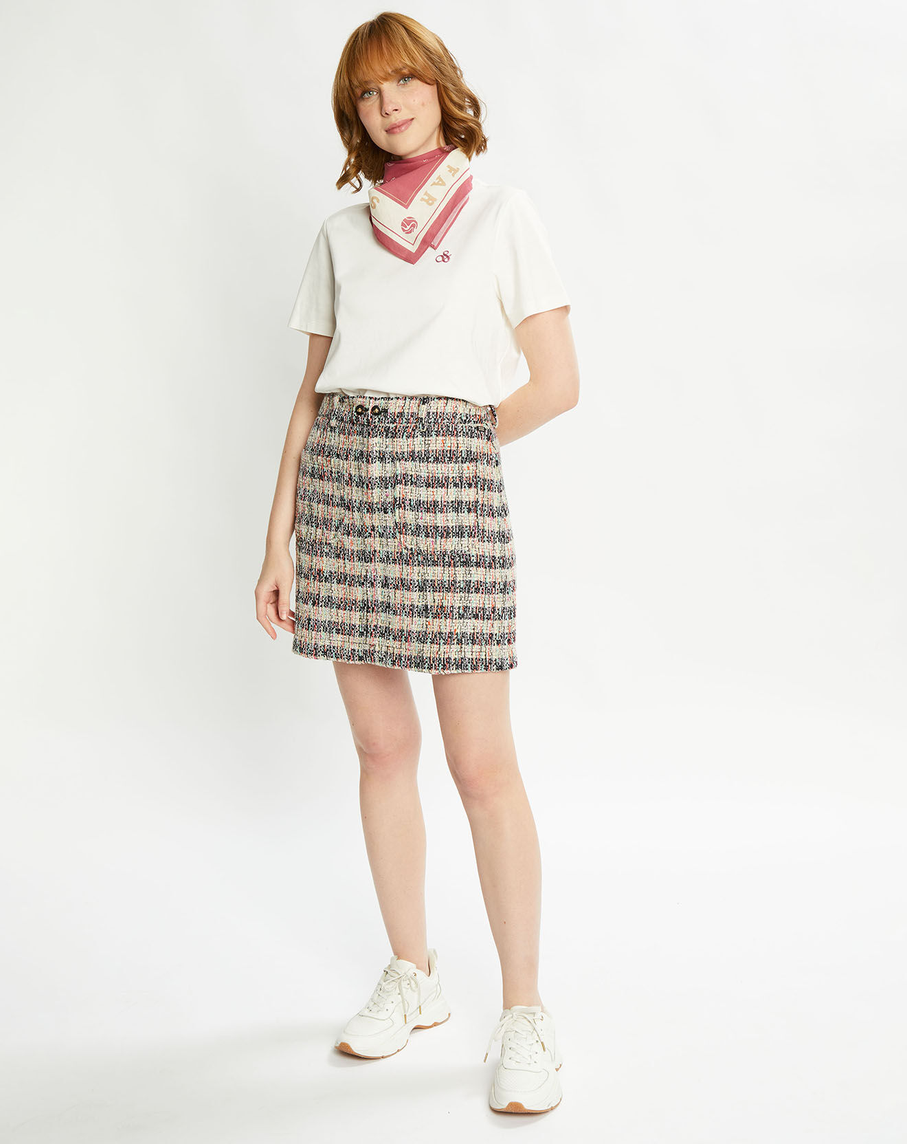 Scotch & Soda T-Shirt 100% Coton Bio Foulard blanc