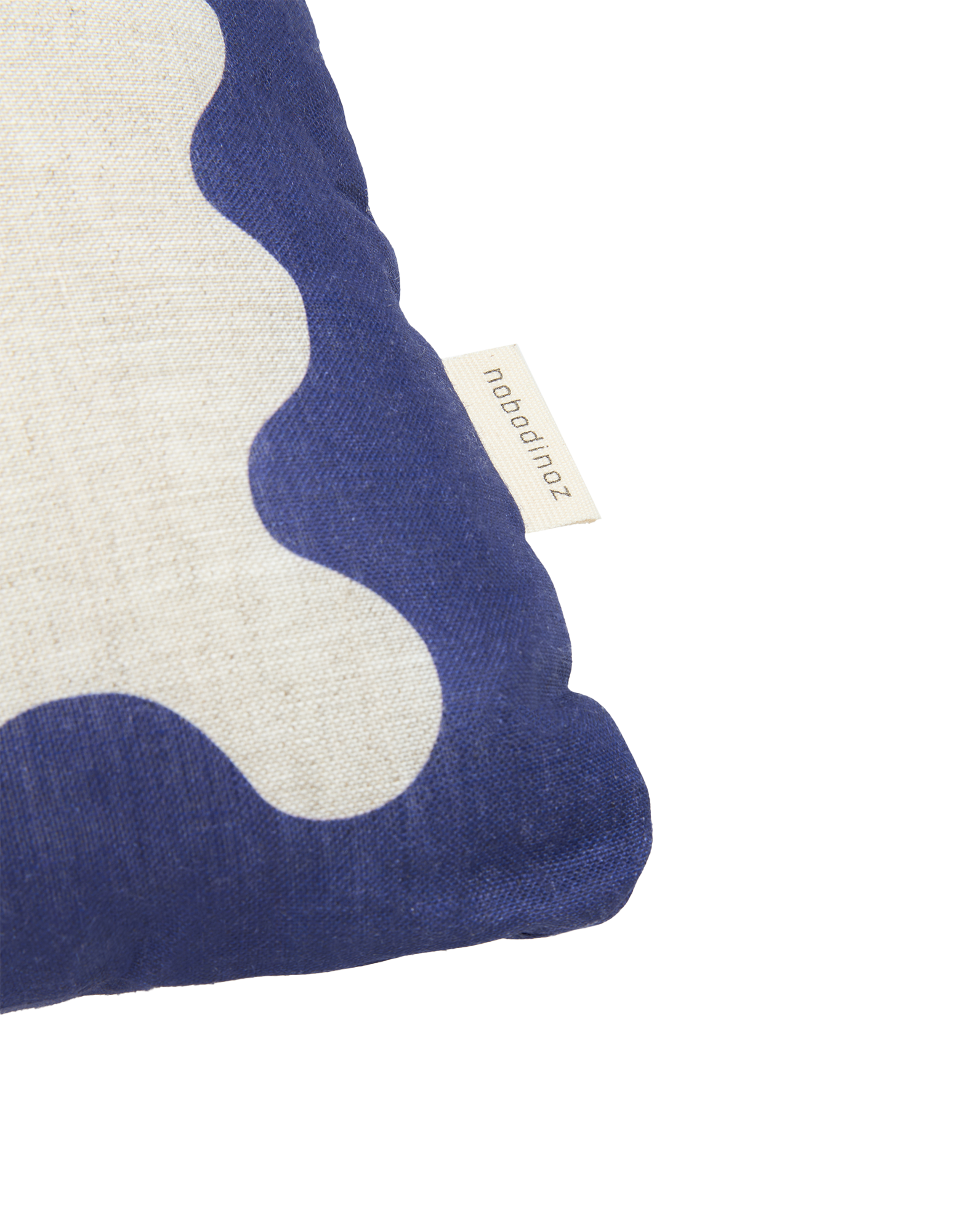 Coussin rectangulaire en lin français vibes l | Bleu