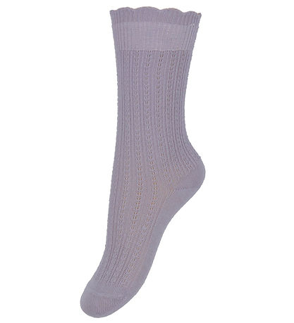 MP Socken - Inger - Lavender Sky m. Lochmuster
