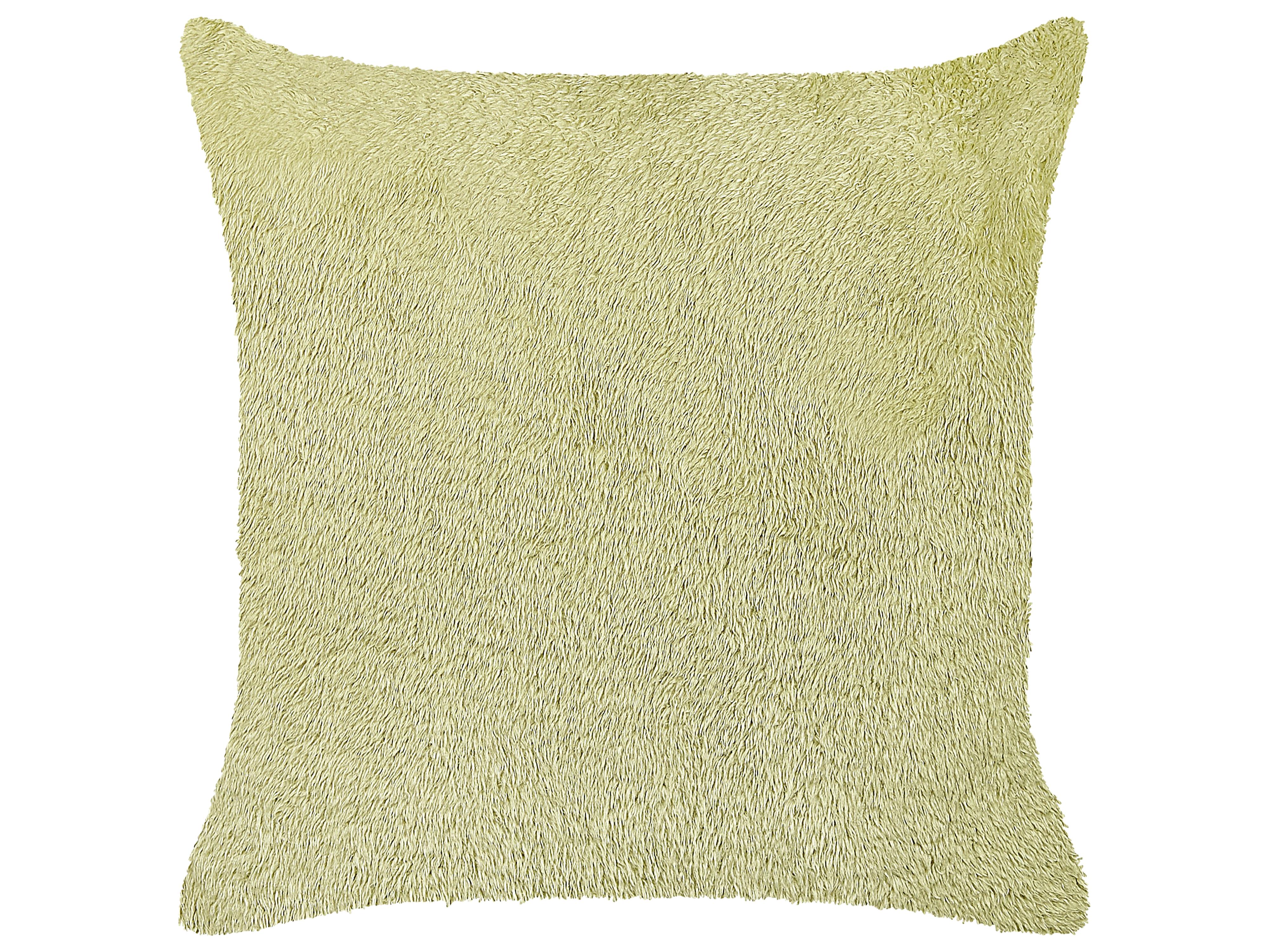 Set van 2 sierkussens PILEA Nepbont 45 x 45 cm Lichtgroen effen