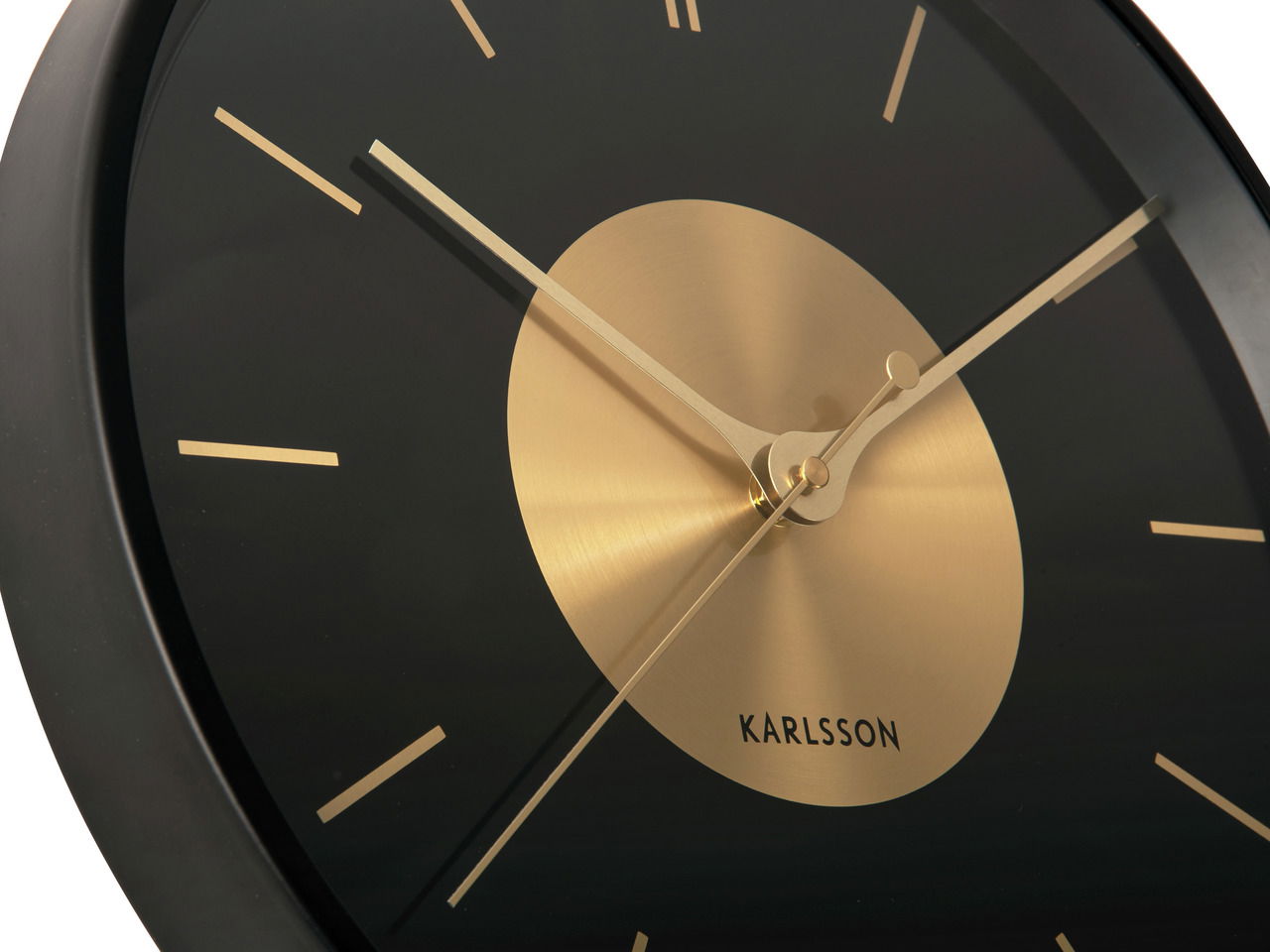 KARLSSON Wanduhr Gold Disc black