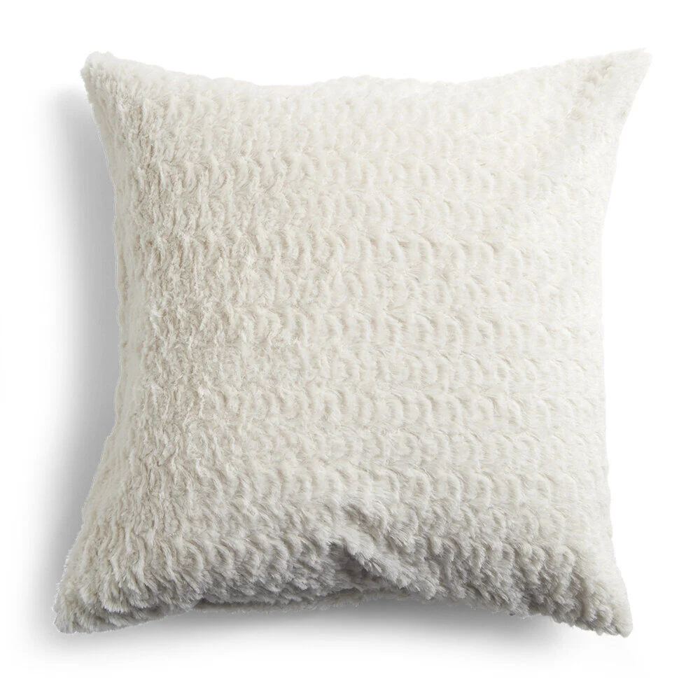 Housse de coussin imitation fourrure polyester Color by Time 45x45cm - 3 modèles
