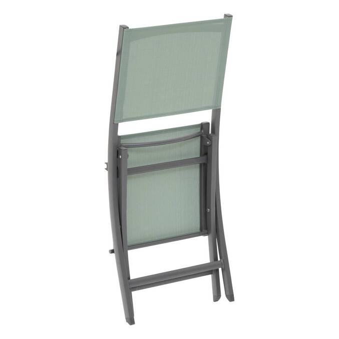 Lot de 4 chaises de jardin pliantes ESSENTIA Vert olive & Graphite