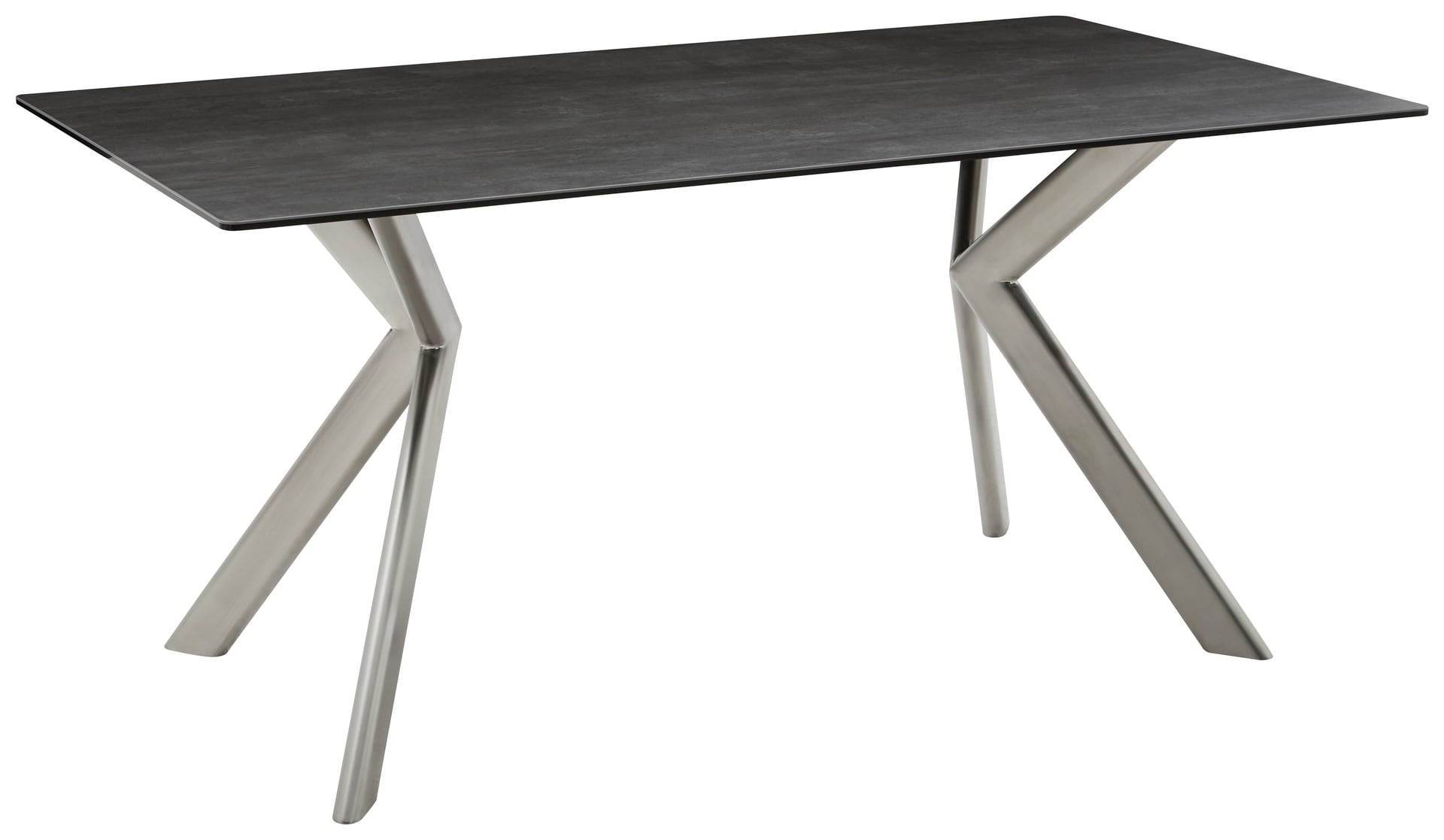 CASAVANTI Esstisch TAIGA 2 Glaskeramik grau/Edelstahl 160 x 90 cm