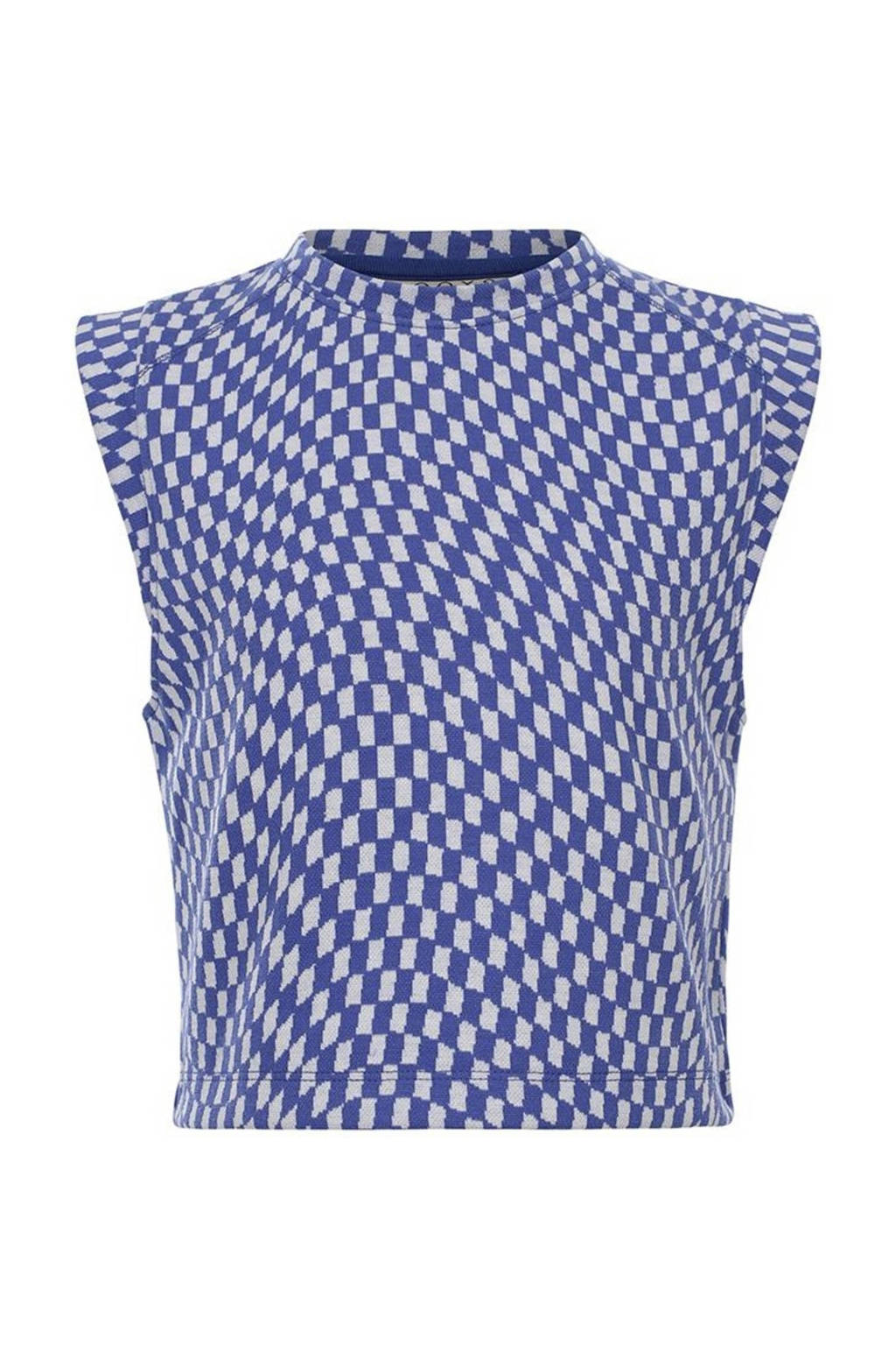 LOOXS top met all over print blauw/wit