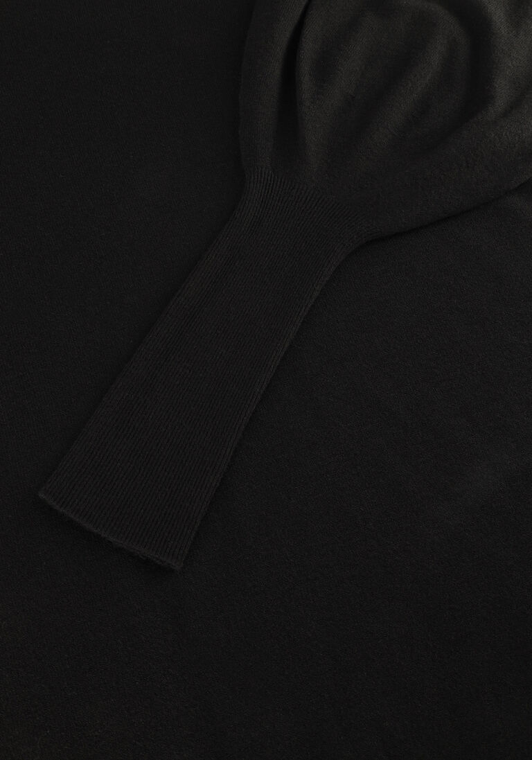 SUMMUM zwarte summum coltrui pullover puffy sleeves circular knit