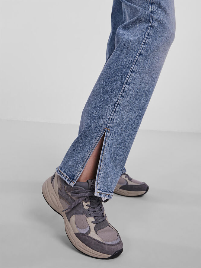 Pieces PCELAN NEW HW STRAIGHT SLIT JEANS M Blå