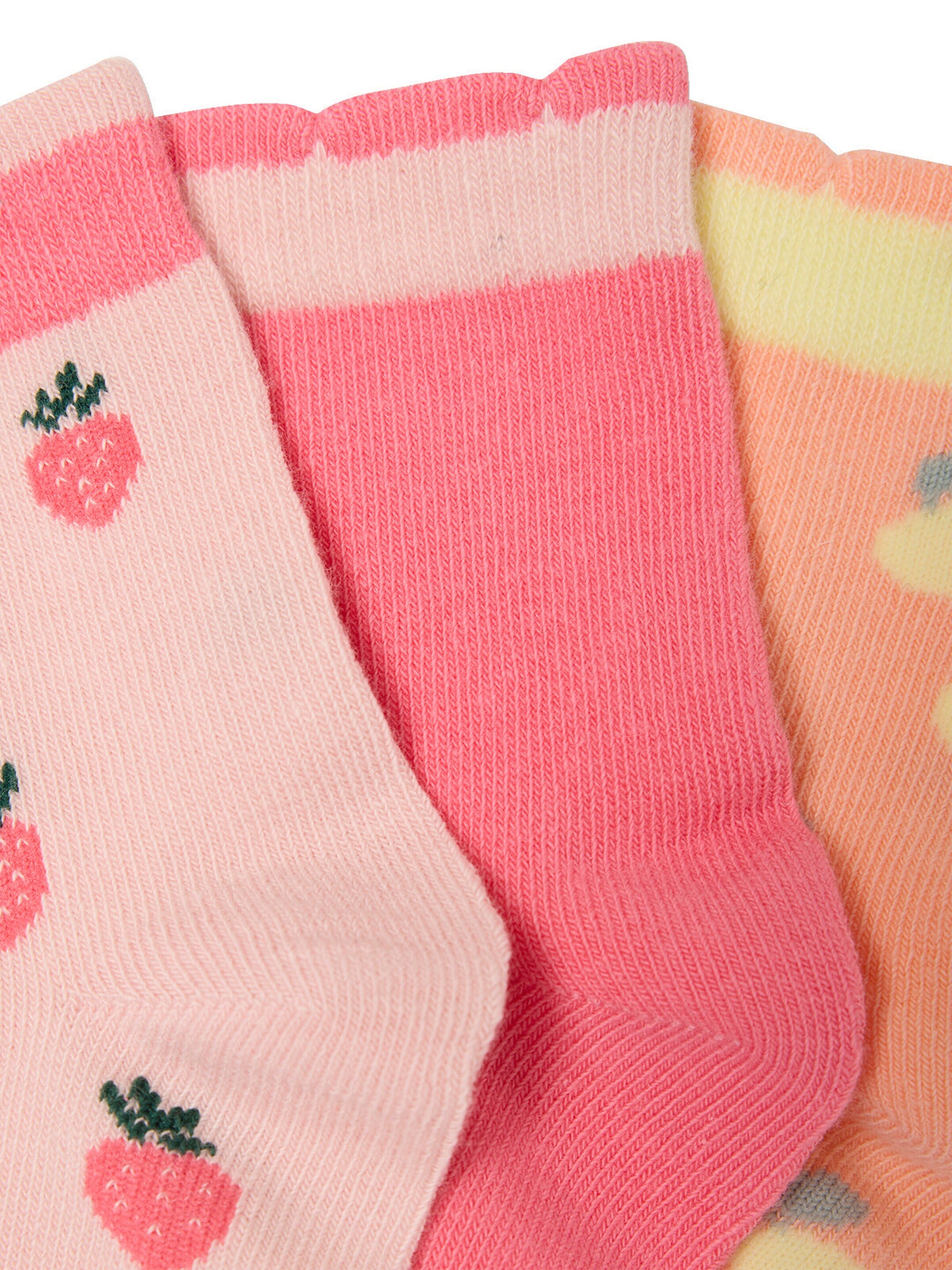 Vertbaudet 3er-Pack Mädchen Socken Früchte rosa