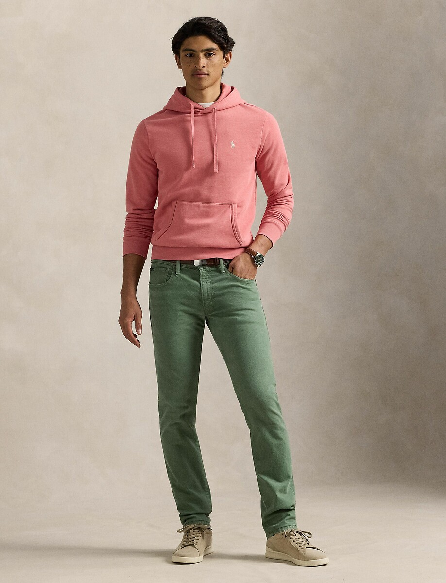 POLO RALPH LAUREN<br>Moletom com capuz em tecido felpudo, logotipo bordado