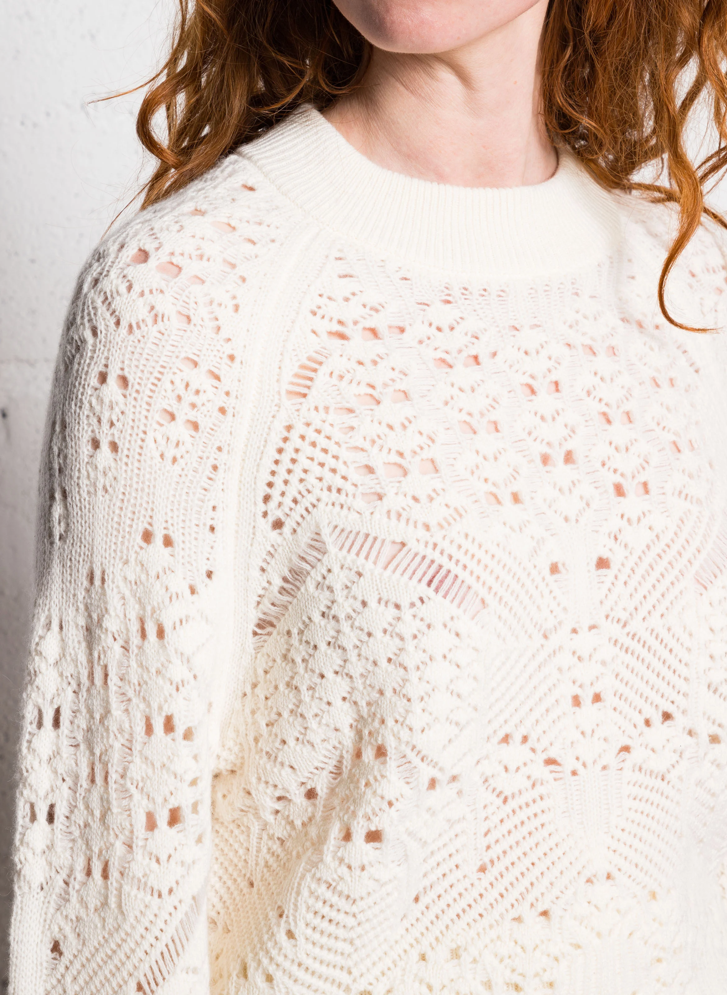 CHIARA - Pull ajouré en cachemire | Blanc
